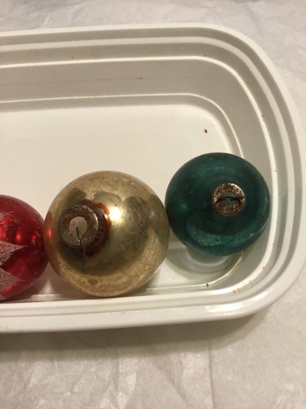 Very colorful lot of 8 antique & fragile glass Christmas tree ornaments - Picture 8 of 15
